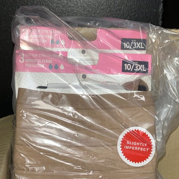 Hanes Women’s Comfort Period Briefs – LOT 22 - 54 pcs – 18 packs (3 ea) – Sz 10 - Picture 2 of 3